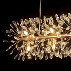Lustre linéaire Starsky 35 po à 12 lumières Crystal Sputnik pour îlot de cuisine