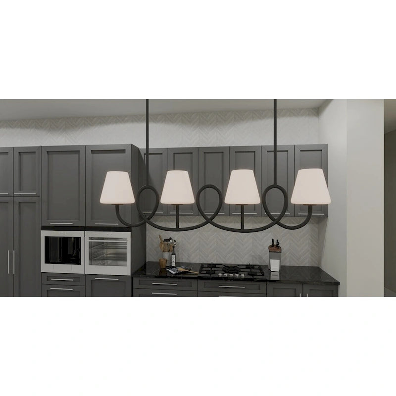 Atkins 4-Light Matte Black Island Light