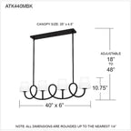 Atkins 4-Light Matte Black Island Light