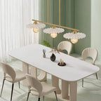 Lustre linéaire décoratif en laiton à 3 lumières et céramique pour îlot central