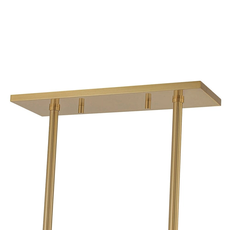 Lustre linéaire décoratif en laiton à 3 lumières et céramique pour îlot central