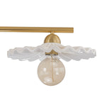 Lustre linéaire décoratif en laiton à 3 lumières et céramique pour îlot central