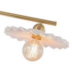 Lustre linéaire décoratif en laiton à 3 lumières et céramique pour îlot central