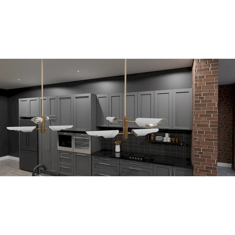 Applique murale Leoni à 4 lumières en laiton brossé vieilli