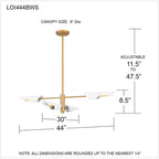 Applique murale Leoni à 4 lumières en laiton brossé vieilli