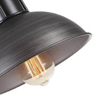 Suspension industrielle à 3 lumières pour îlot de cuisine - Noir et gris brossés - Noir et gris