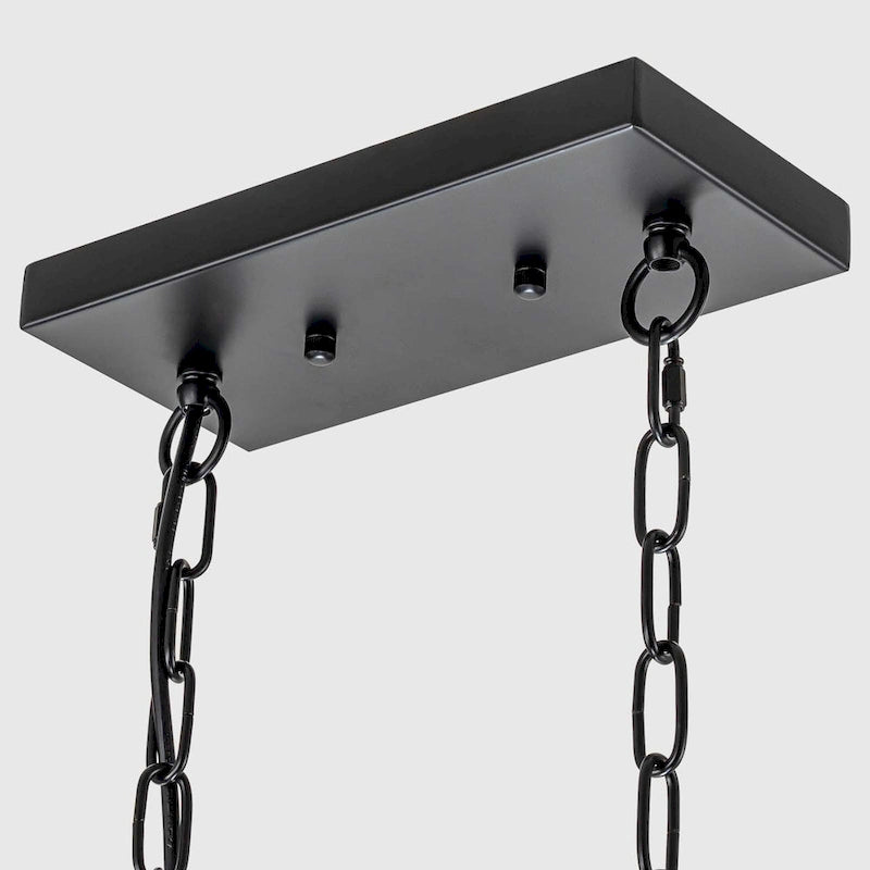 Lustre moderne Starsky à 5 lumières en cristal et verre, éclairage linéaire pour îlot de cuisine avec abat-jour cylindrique