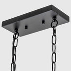 Lustre moderne Starsky à 5 lumières en cristal et verre, éclairage linéaire pour îlot de cuisine avec abat-jour cylindrique