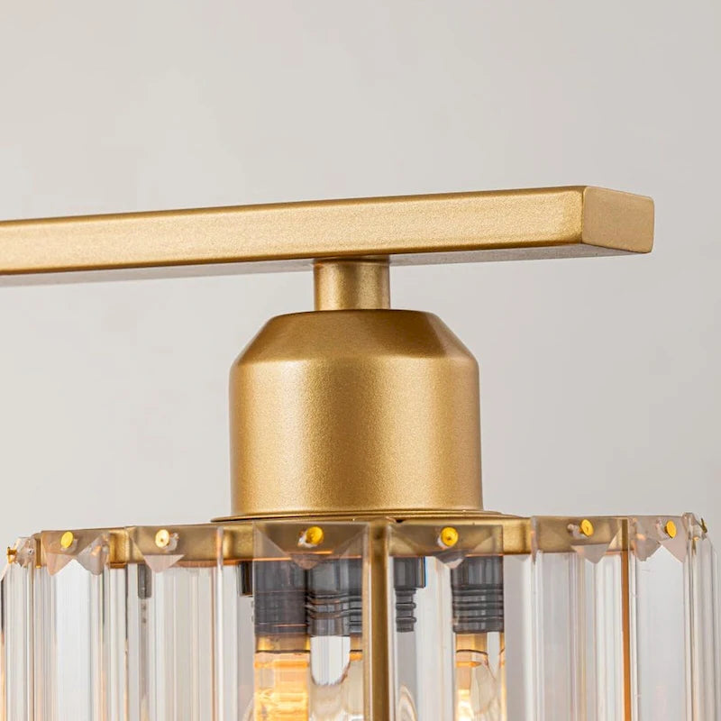 Lustre moderne Starsky à 5 lumières en cristal et verre, éclairage linéaire pour îlot de cuisine avec abat-jour cylindrique