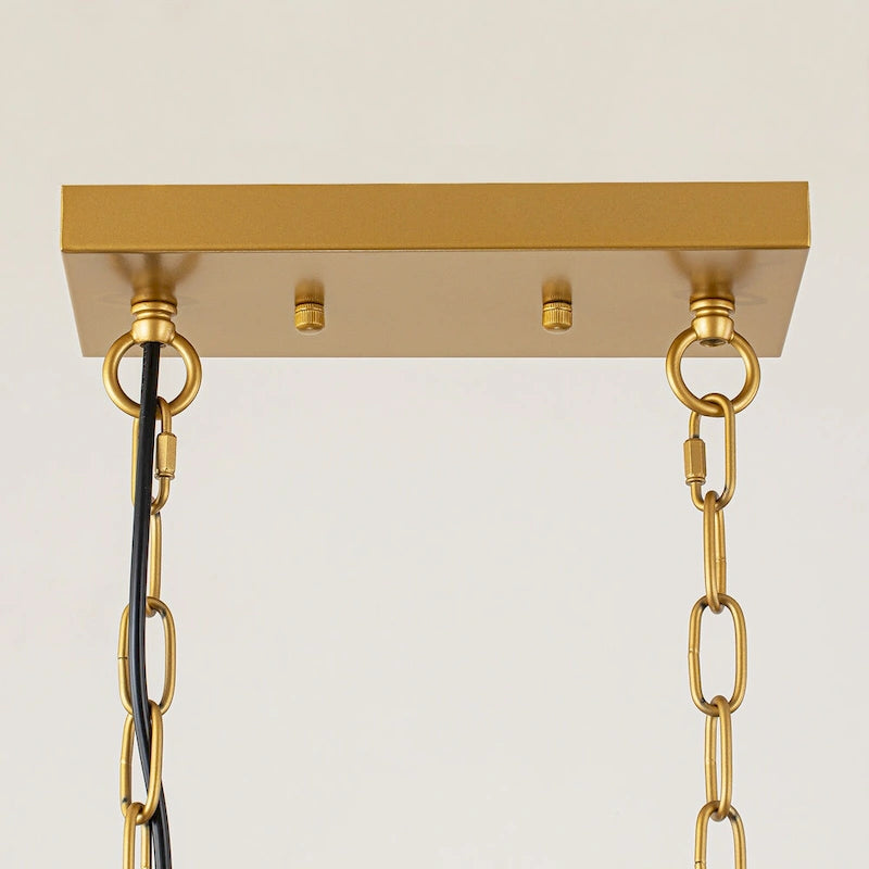 Lustre moderne Starsky à 5 lumières en cristal et verre, éclairage linéaire pour îlot de cuisine avec abat-jour cylindrique