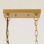 Lustre moderne Starsky à 5 lumières en cristal et verre, éclairage linéaire pour îlot de cuisine avec abat-jour cylindrique