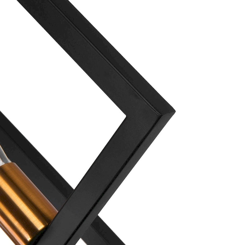 Suspension linéaire rectangulaire noire à 6 lumières pour îlot de style ferme