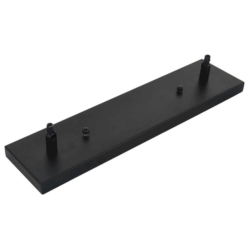 Suspension linéaire rectangulaire noire à 6 lumières pour îlot de style ferme