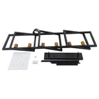 Suspension linéaire rectangulaire noire à 6 lumières pour îlot de style ferme