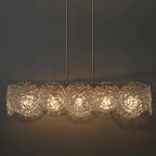 Lustre rectangulaire moderne et glamour à 5 lumières doré, idéal pour îlot de salle à manger - 33 cm L x 9 cm l x 7,5 cm H