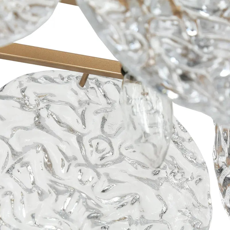 Lustre rectangulaire moderne et glamour à 5 lumières doré, idéal pour îlot de salle à manger - 33 cm L x 9 cm l x 7,5 cm H