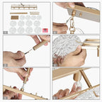 Lustre rectangulaire moderne et glamour à 5 lumières doré, idéal pour îlot de salle à manger - 33 cm L x 9 cm l x 7,5 cm H