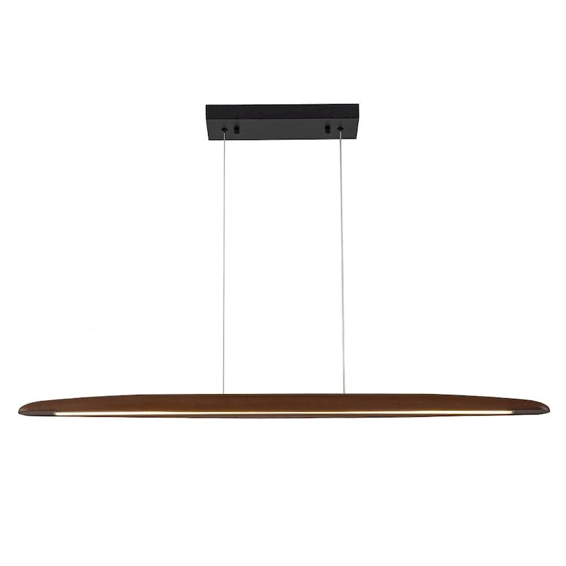 Lustre linéaire moderne à DEL à intensité variable en bois de 61 cm (24 po) - 62 cm (24,4 po)
