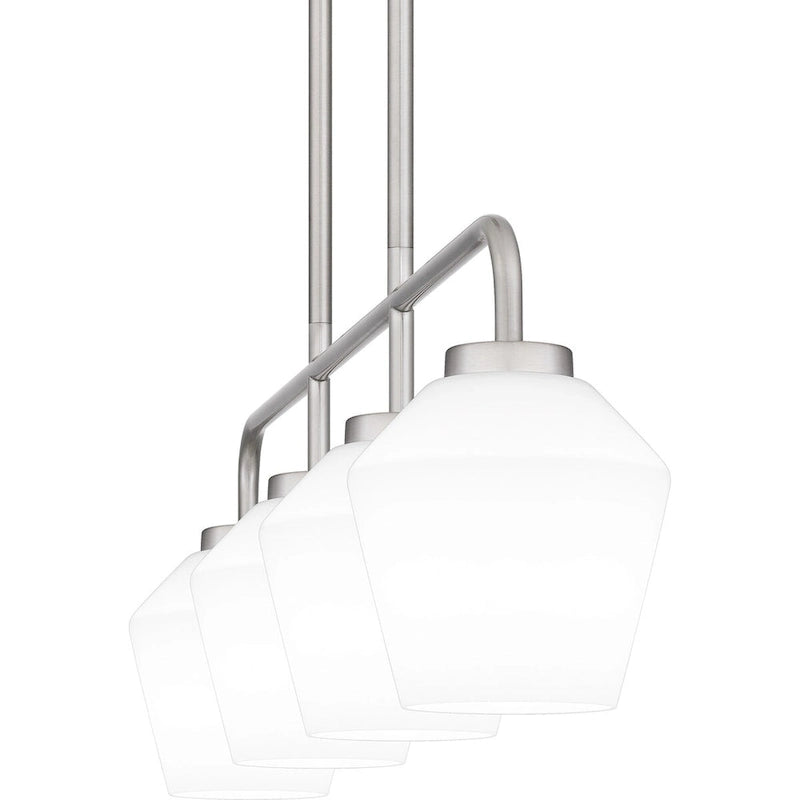 Luminaire îlot Nielson à 4 lumières en nickel brossé