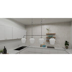 Luminaire îlot Nielson à 4 lumières en nickel brossé