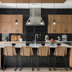 Suspension moderne noire et dorée à une lumière, bol en verre transparent, idéale pour îlot de cuisine ou salle à manger - 16,5 x 16,5 x 16,5 cm