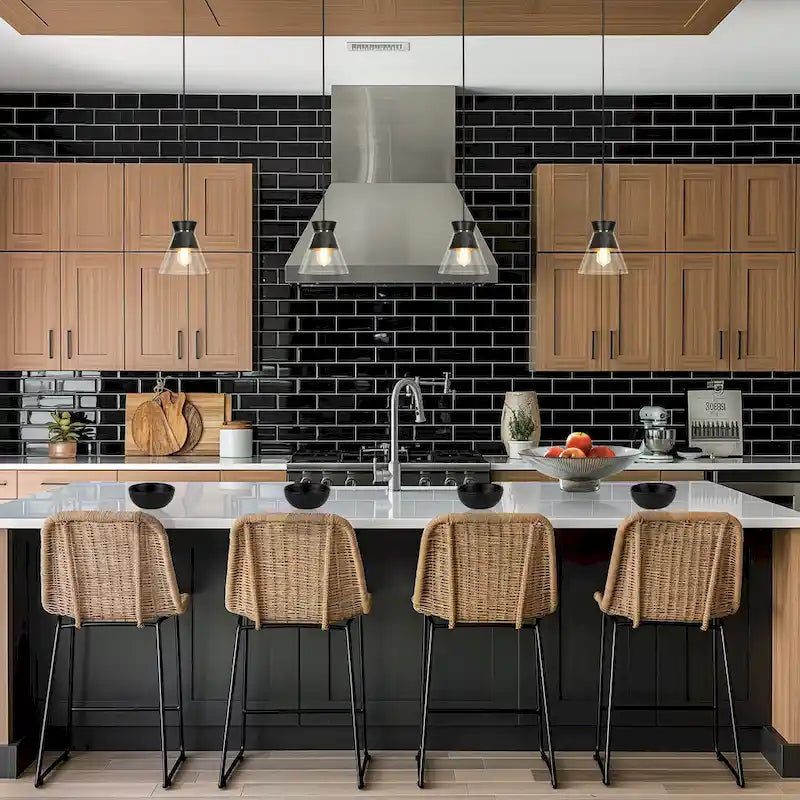 Suspension moderne noire et dorée à une lumière, bol en verre transparent, idéale pour îlot de cuisine ou salle à manger - 16,5 x 16,5 x 16,5 cm