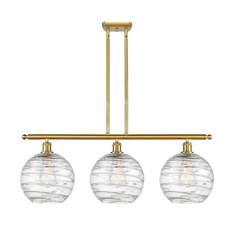 Luminaire suspendu îlot Innovations Lighting Athens Deco Swirl à 3 lumières et tige de 37 pouces