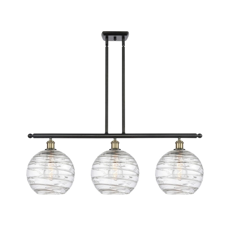 Luminaire suspendu îlot Innovations Lighting Athens Deco Swirl à 3 lumières et tige de 37 pouces