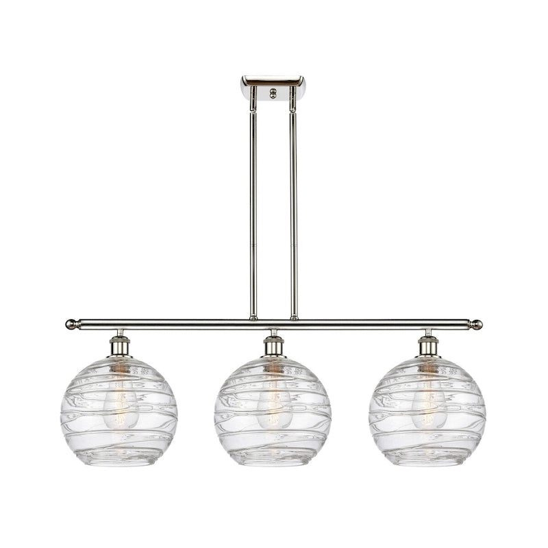 Luminaire suspendu îlot Innovations Lighting Athens Deco Swirl à 3 lumières et tige de 37 pouces