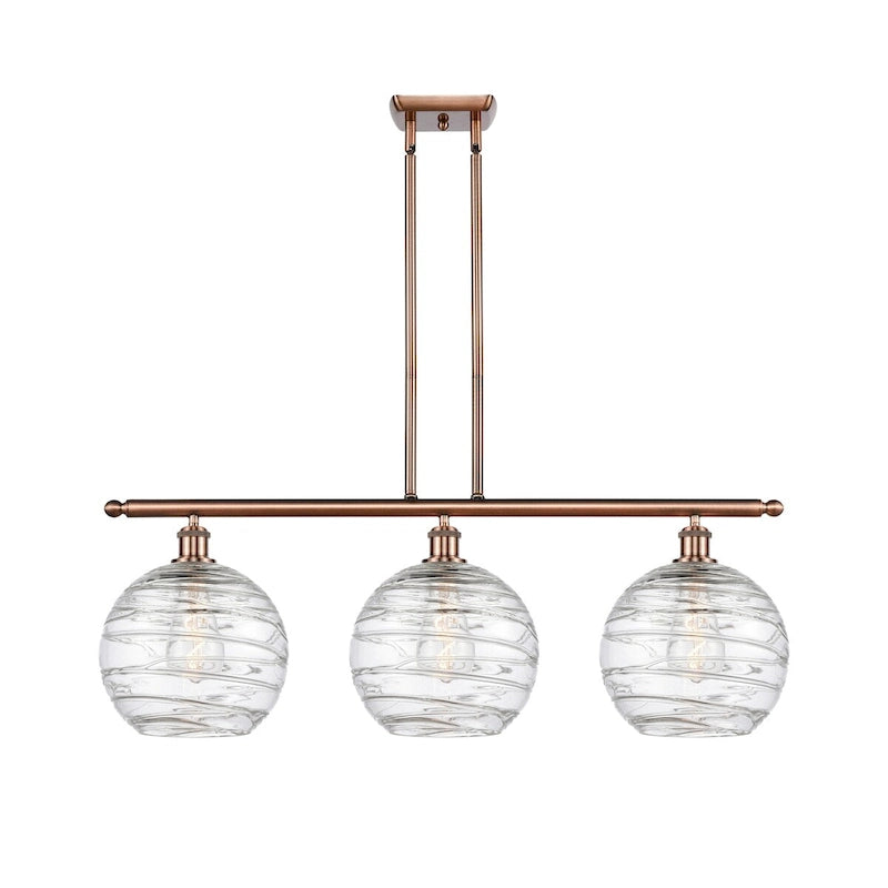 Luminaire suspendu îlot Innovations Lighting Athens Deco Swirl à 3 lumières et tige de 37 pouces