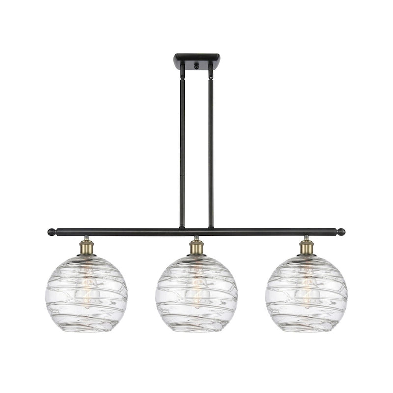 Luminaire suspendu îlot Innovations Lighting Athens Deco Swirl à 3 lumières et tige de 37 pouces