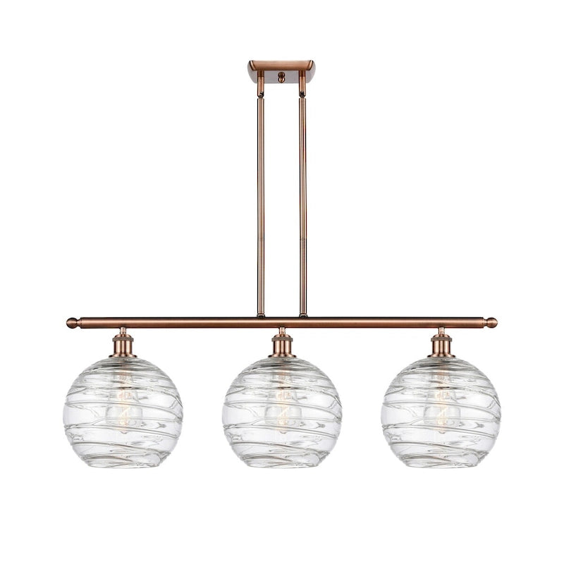 Luminaire suspendu îlot Innovations Lighting Athens Deco Swirl à 3 lumières et tige de 37 pouces