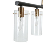 Lustre moderne Alva à 5 lumières, noir et or, style linéaire, en verre, pour îlot de salle à manger - 91,4 cm (L) x 7,6 cm (l) x 20,3 cm (H)