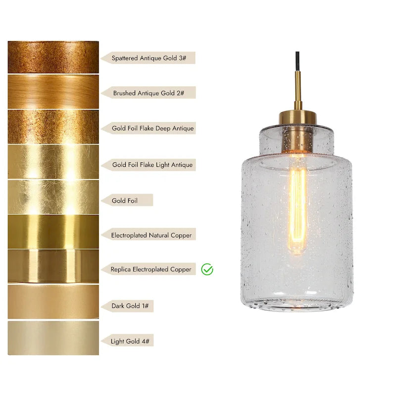 Suspension moderne cylindrique à une lumière en verre gris ondulé pour îlot de cuisine ou salle à manger - 16,5 cm de diamètre x 37 cm de hauteur