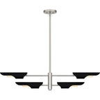 Luminaire îlot Leoni à 4 lumières en nickel brossé