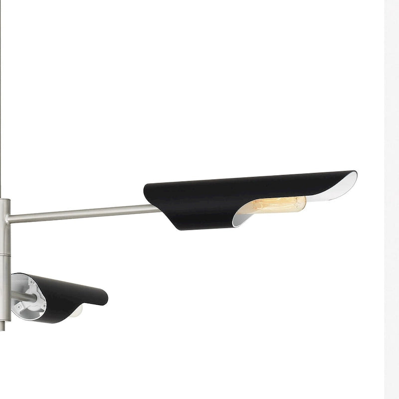 Luminaire îlot Leoni à 4 lumières en nickel brossé