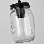 Lustre linéaire moderne Starsky à 5 lumières, style ferme, composé de bocaux Mason en verre, pour îlot de cuisine.