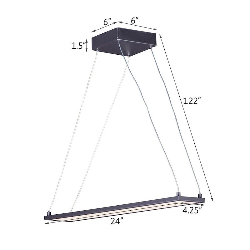Luminaire îlot à DEL Wafer 24 L à 1 lumière, finition bronze, par Maxim