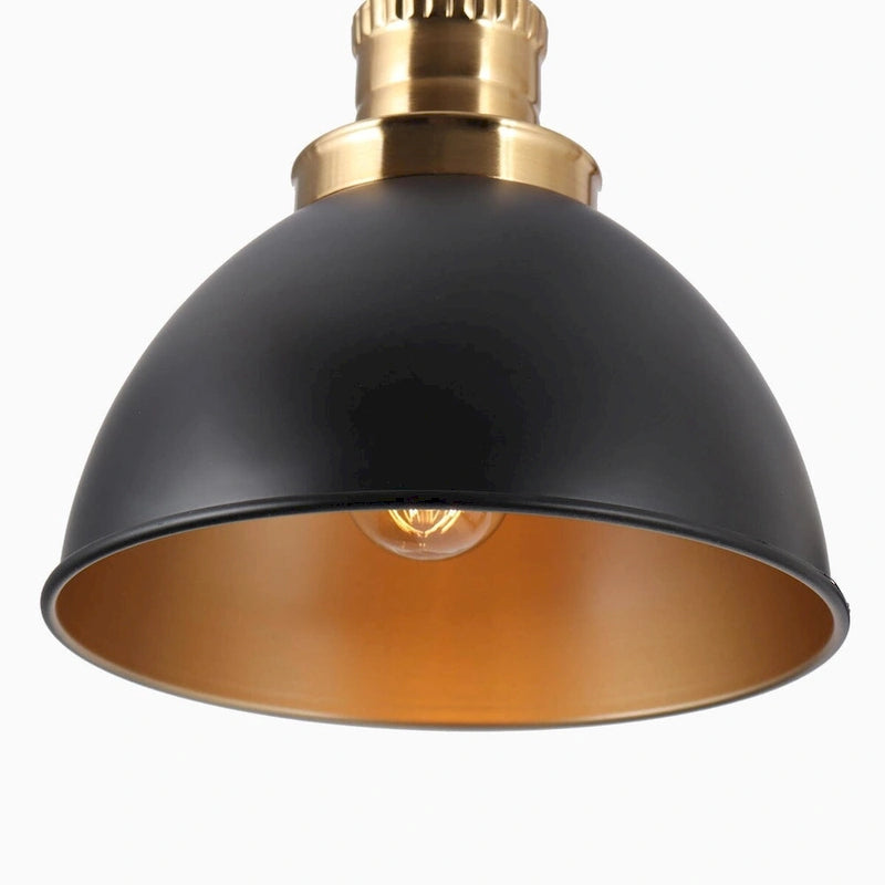 Lustre linéaire moderne à 3 lumières noir et or, style industriel, en métal, pour salle à manger - L 34,5 x l 8 x H 11