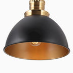 Lustre linéaire moderne à 3 lumières noir et or, style industriel, en métal, pour salle à manger - L 34,5 x l 8 x H 11