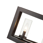 Suspension linéaire industrielle moderne du milieu du siècle à 5 lumières pour îlot de cuisine, lustre vintage rectangulaire en verre