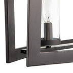 Suspension linéaire industrielle moderne du milieu du siècle à 5 lumières pour îlot de cuisine, lustre vintage rectangulaire en verre