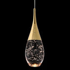 Suspension moderne dorée à 1 lumière en cristal à intensité variable