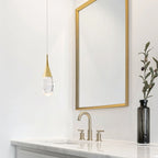 Suspension moderne dorée à 1 lumière en cristal à intensité variable