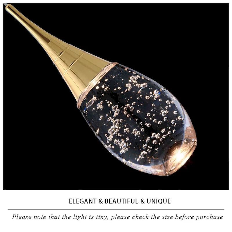 Suspension moderne dorée à 1 lumière en cristal à intensité variable