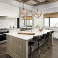 Loby Farmhouse Solid Wood Chandelier 4-light Rustic Geomerical Island Pendant Lights - D15.5  x H 18 