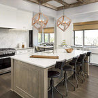 Loby Farmhouse Solid Wood Chandelier 4-light Rustic Geomerical Island Pendant Lights - D15.5  x H 18 