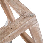 Lustre Loby Farmhouse en bois massif, suspension rustique géométrique à 4 lumières - D15,5 x H18