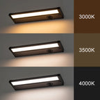 Lot de 4 spots LED intégrés pour sous-meuble, couleur bronze, intensité réglable (3000K/3500K/4000K).