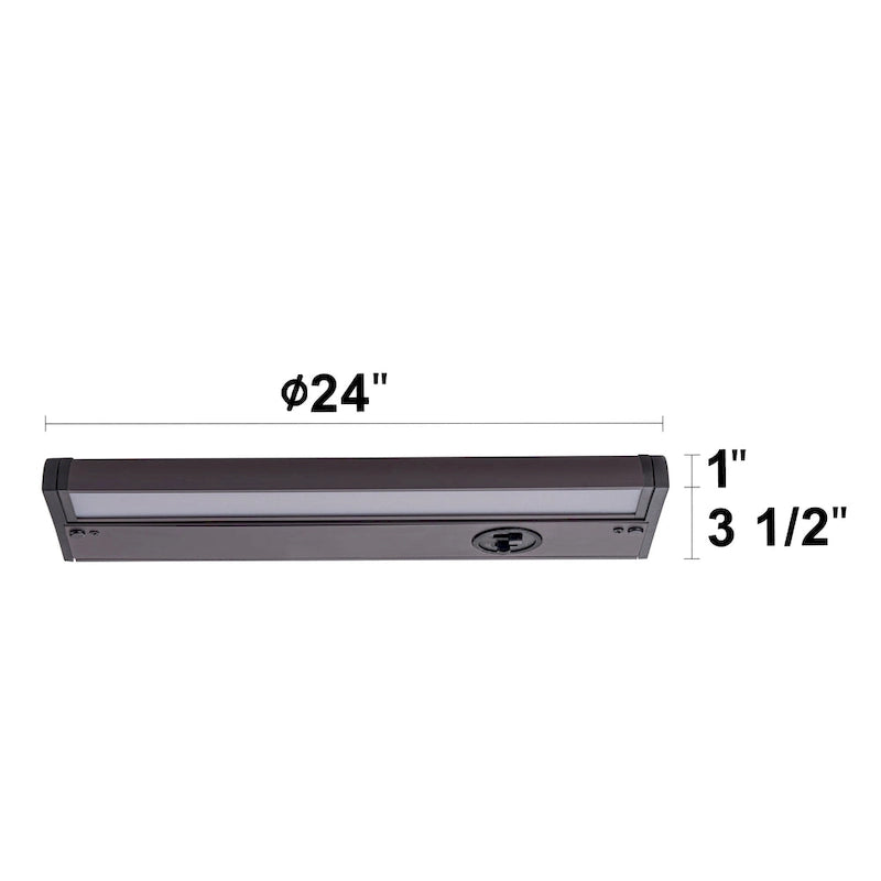 Lot de 4 spots LED intégrés pour sous-meuble, couleur bronze, intensité réglable (3000K/3500K/4000K).